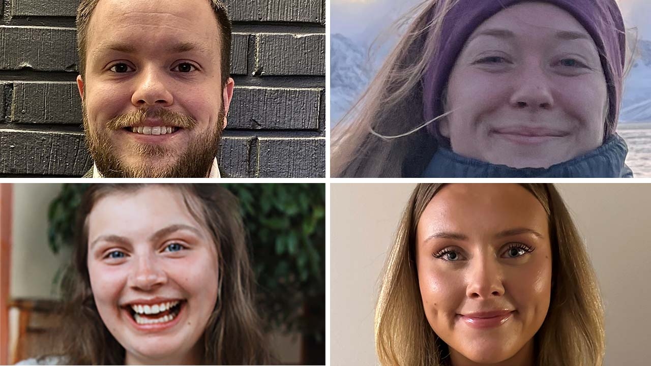 Portrettbilder av fire personer